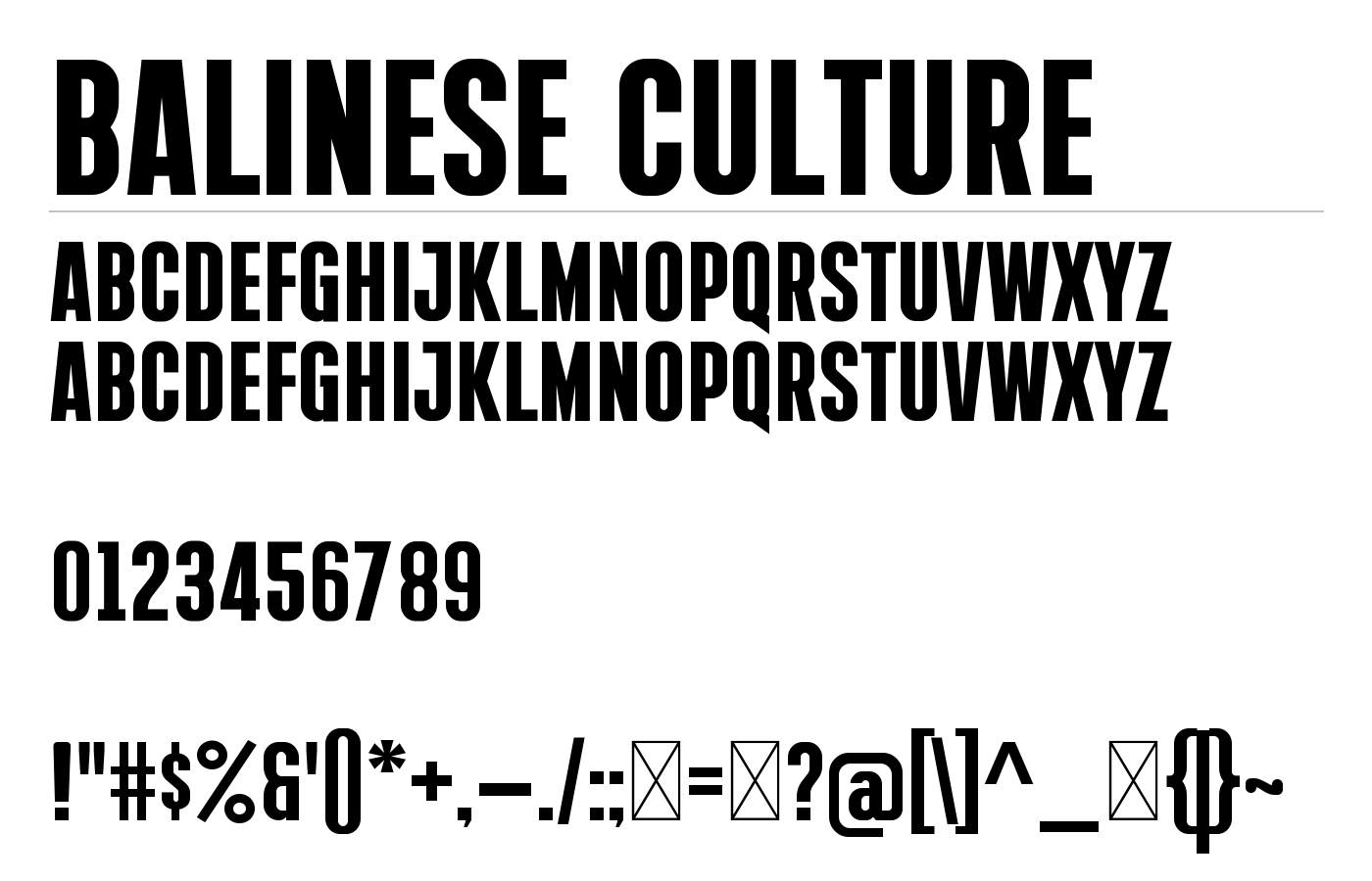 Balinese Culture Font preview