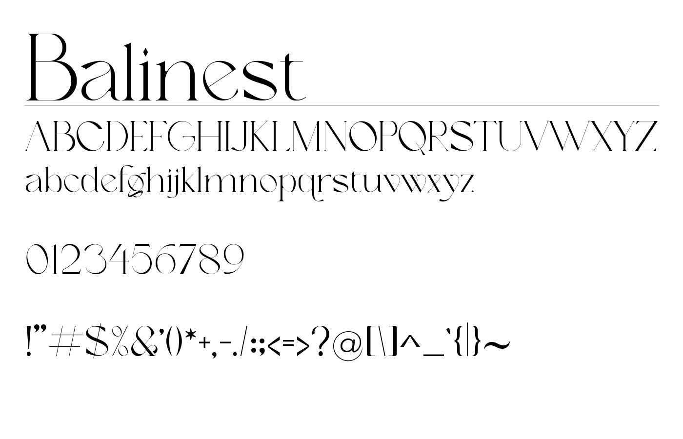 Balinest Font preview