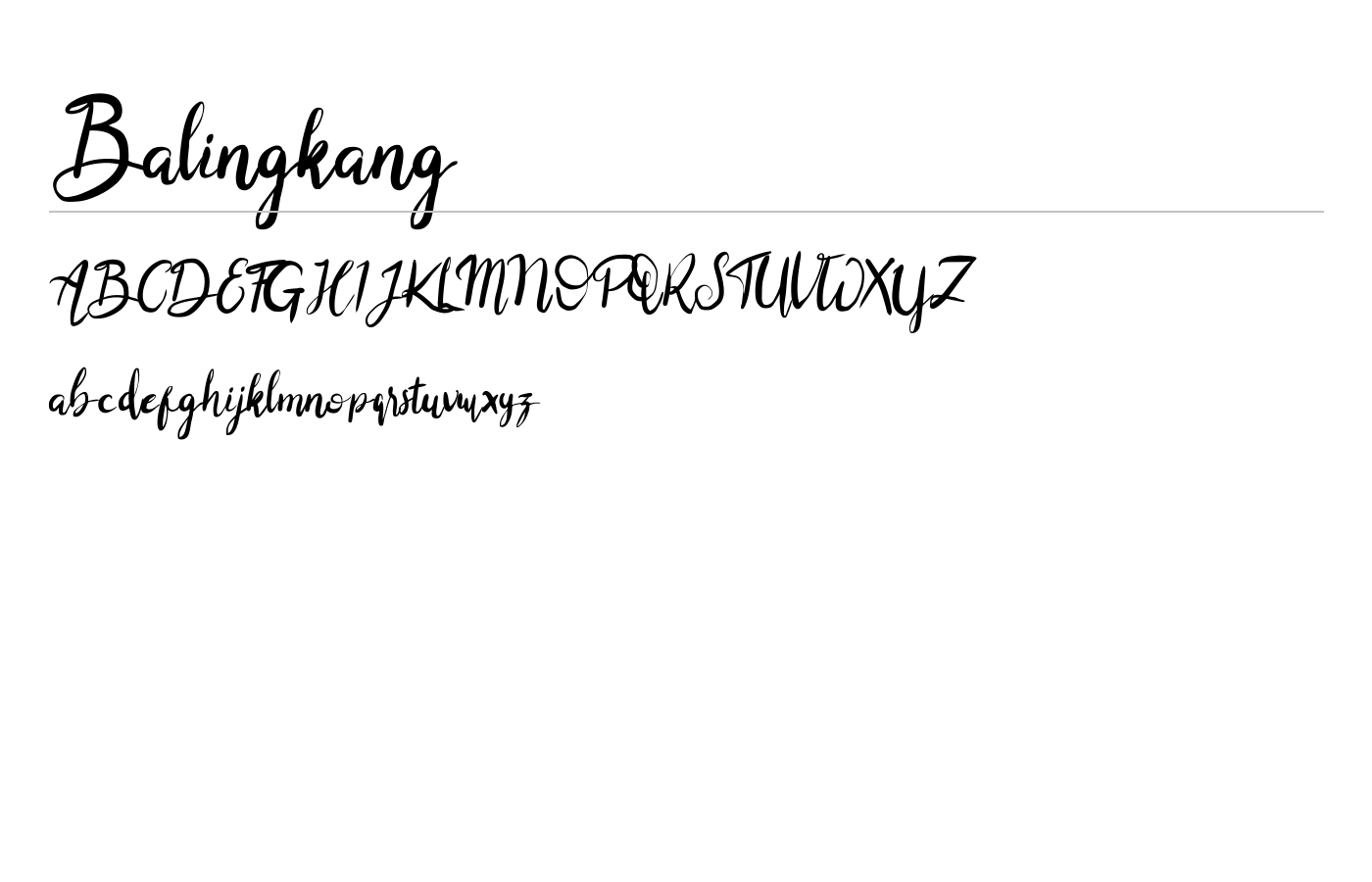 Balingkang Font preview