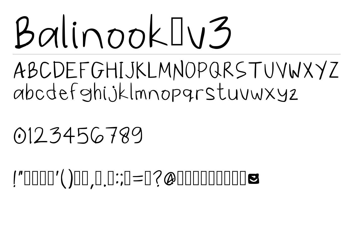 Balinook_v3 Font preview