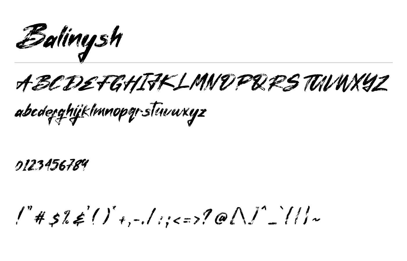 Balinysh Font preview