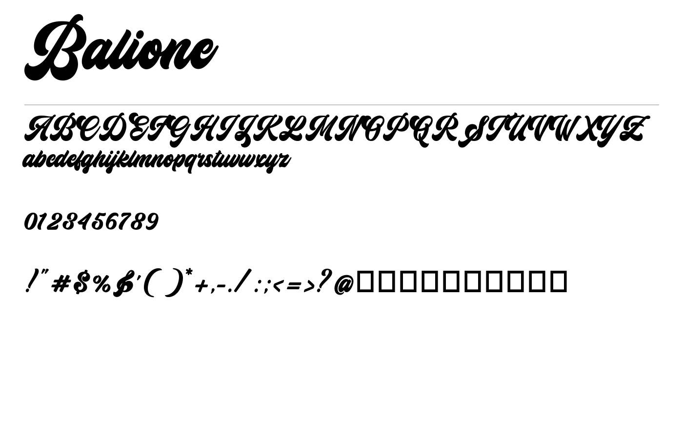 Balione Font preview