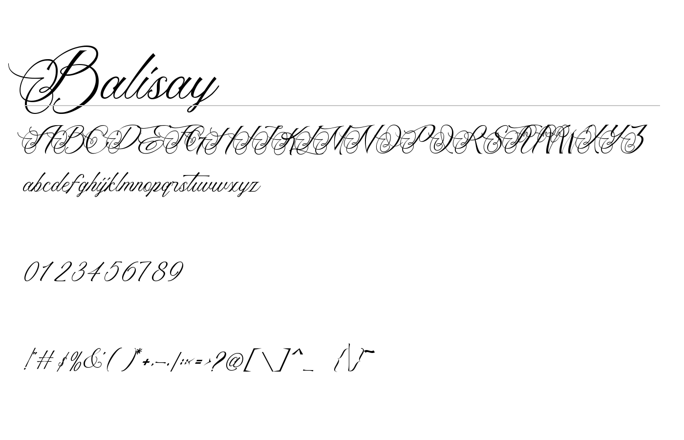 Balisay Font preview