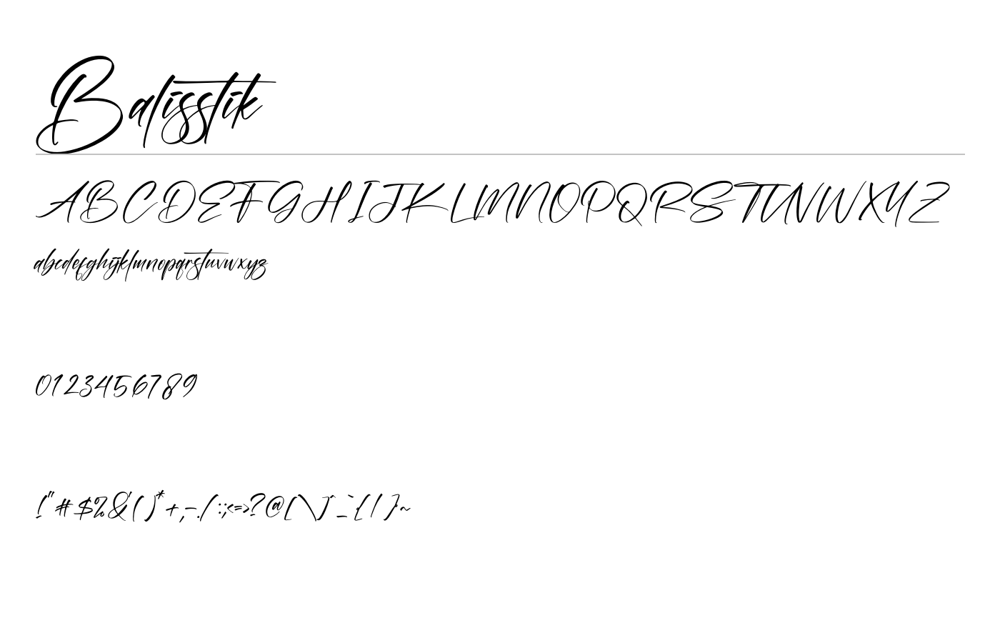 Balisstik Font preview