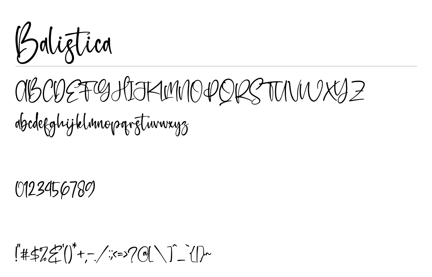 Balistica Font preview