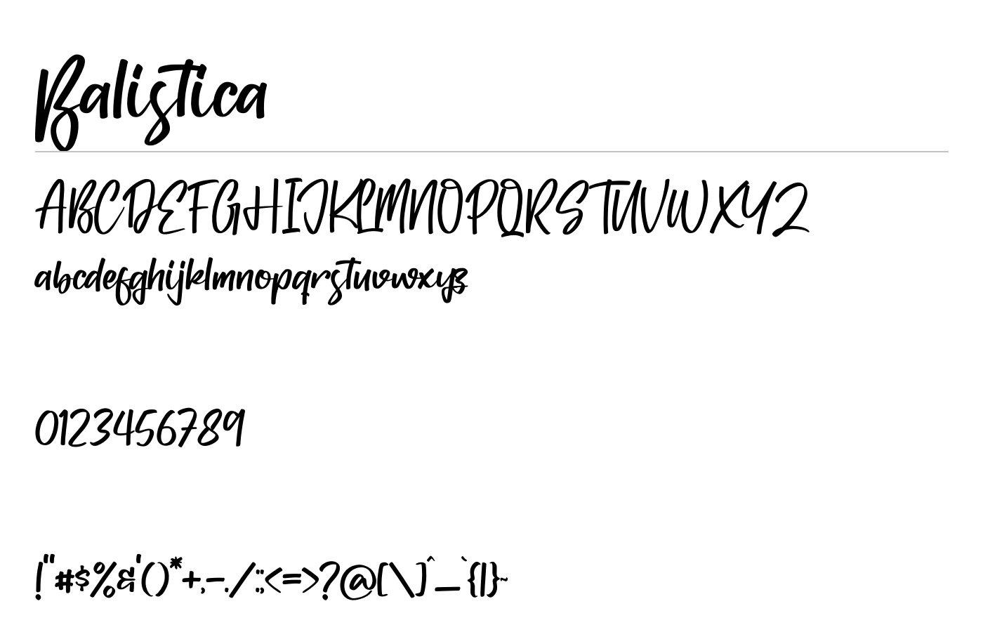 Balistica Font preview