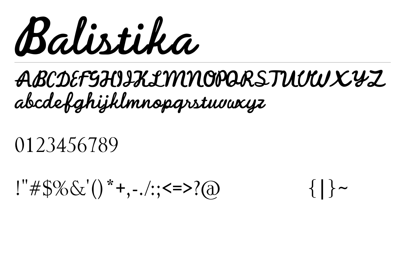 Balistika Font preview