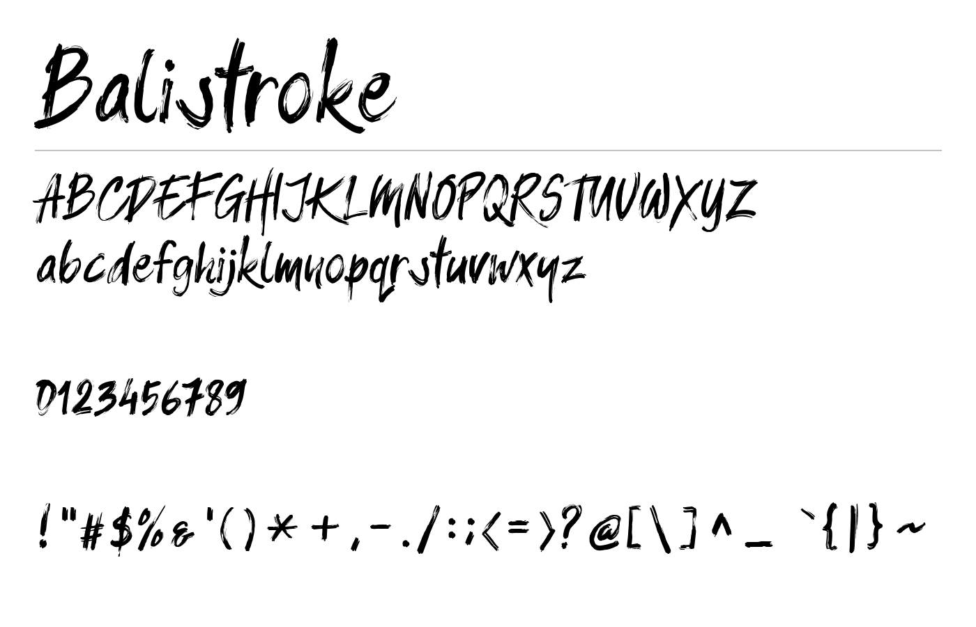 Balistroke Font preview