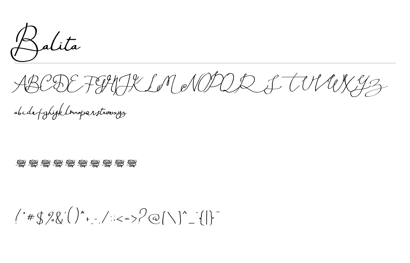 Balita Font preview