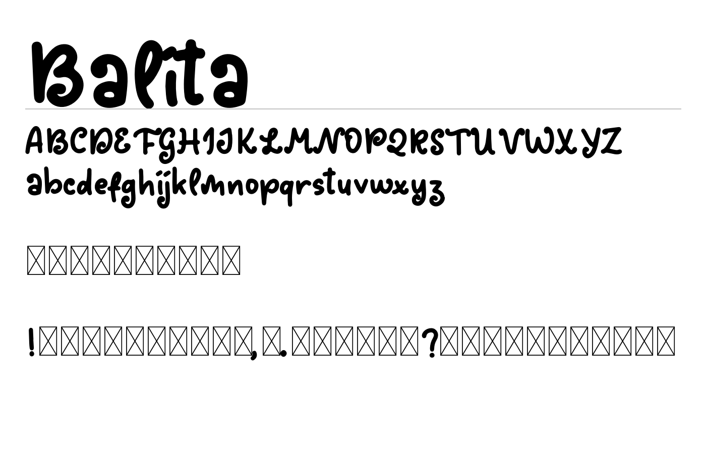 Balita Font preview