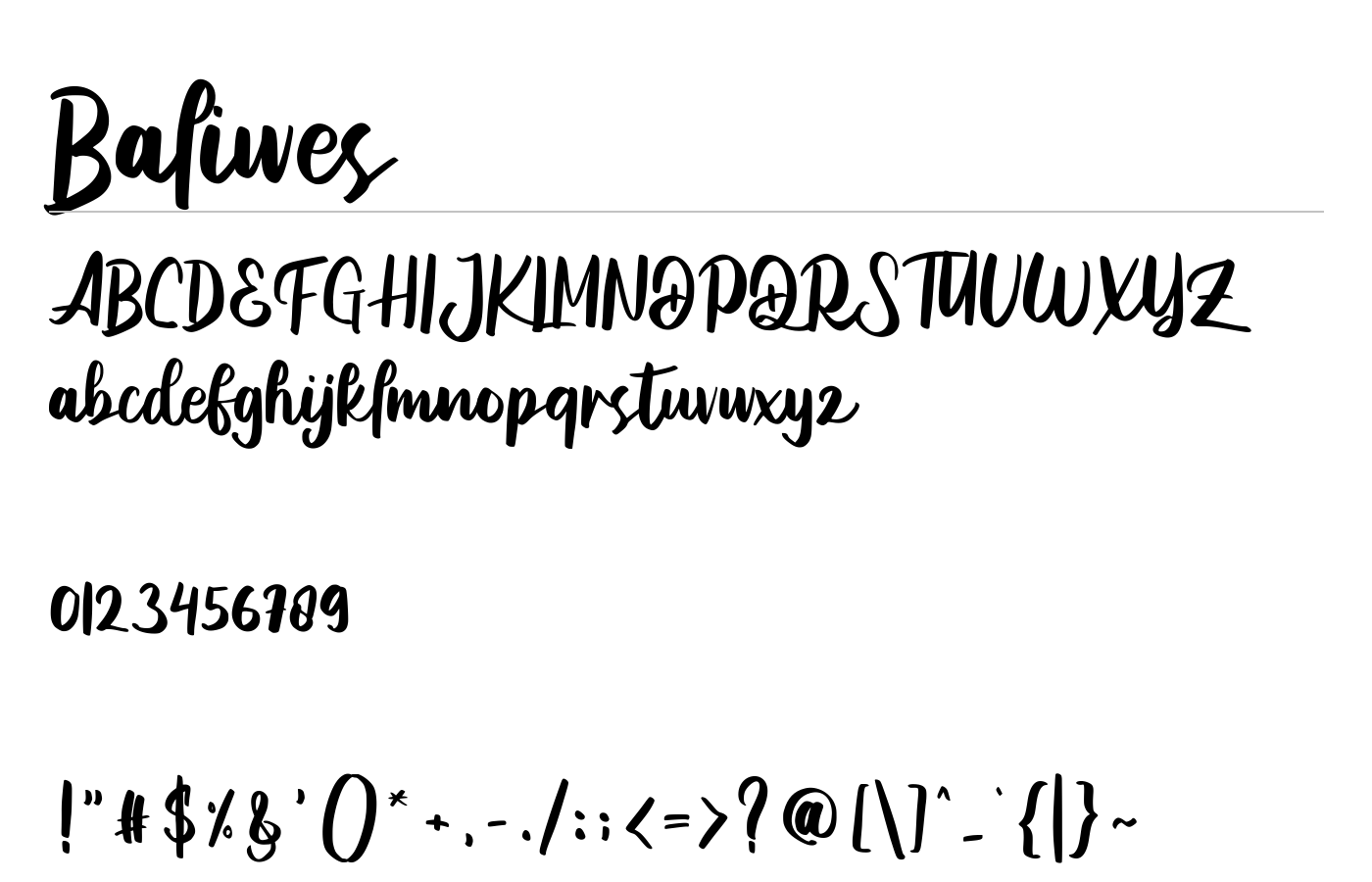 Baliwes Font preview