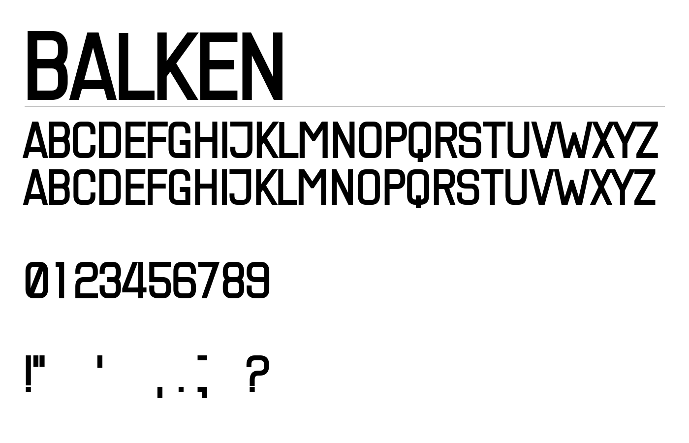 Balken Font preview