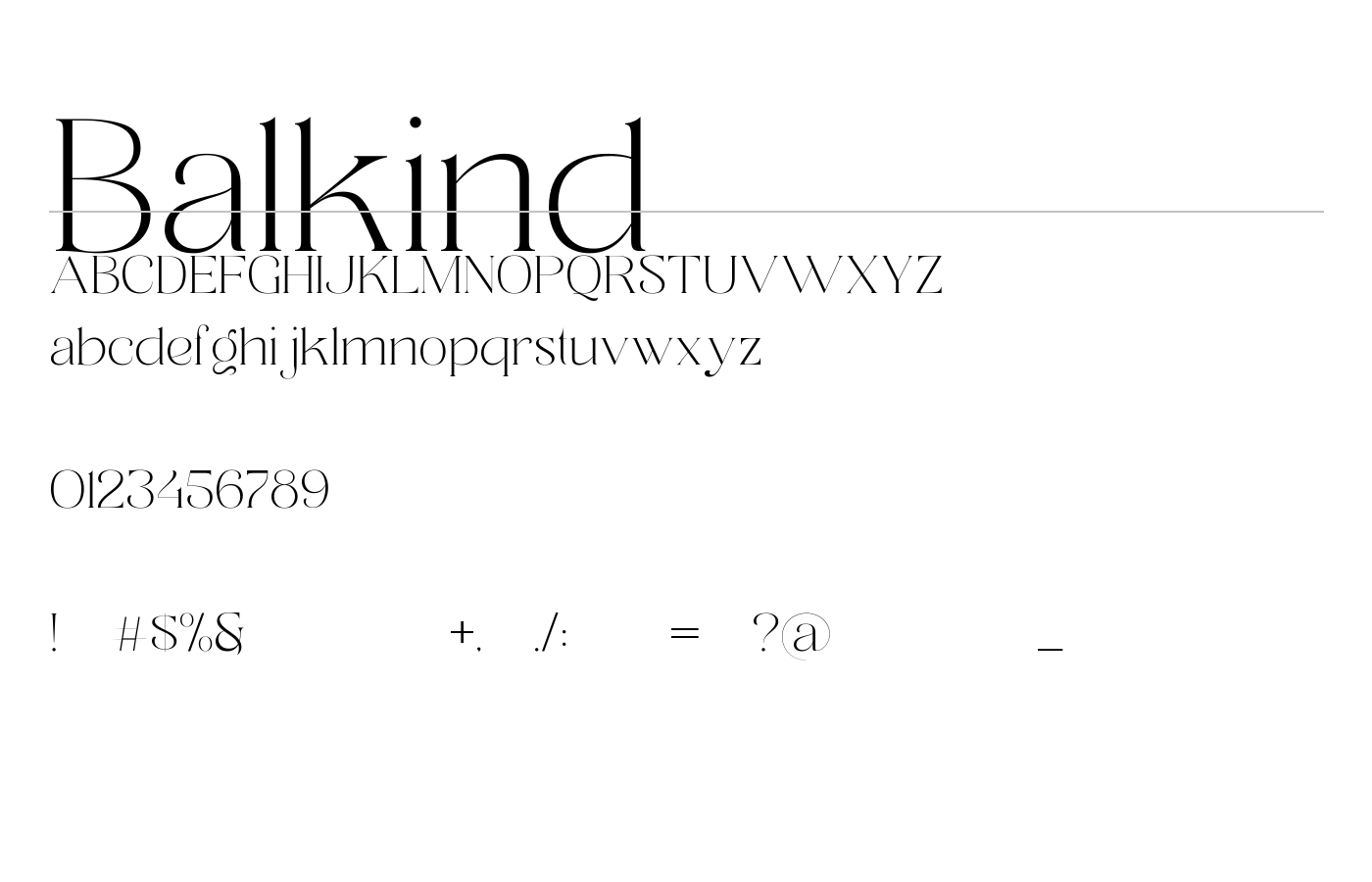 Balkind Font preview