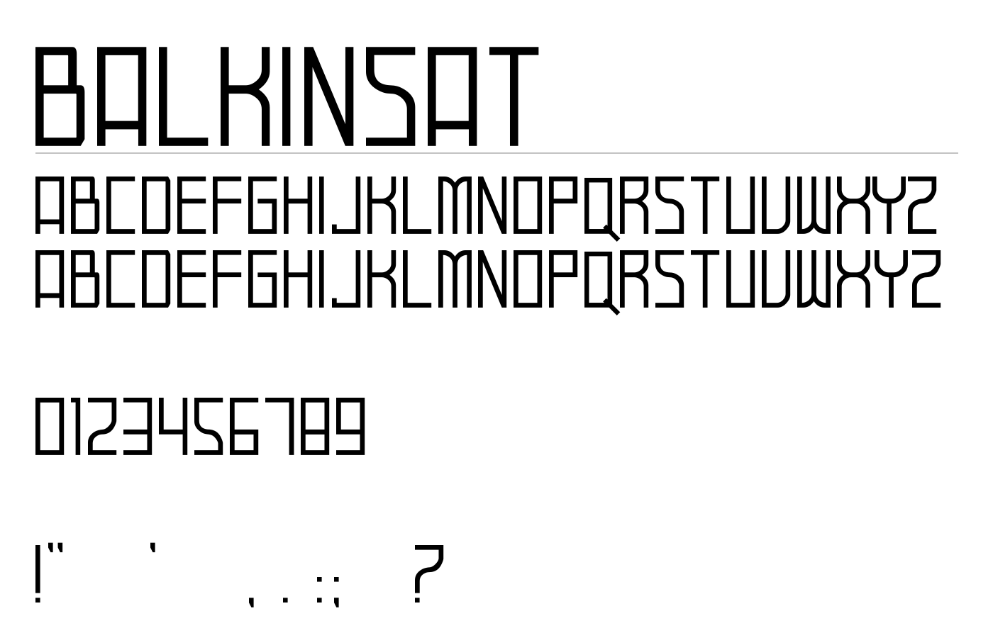 Balkinsat Font preview