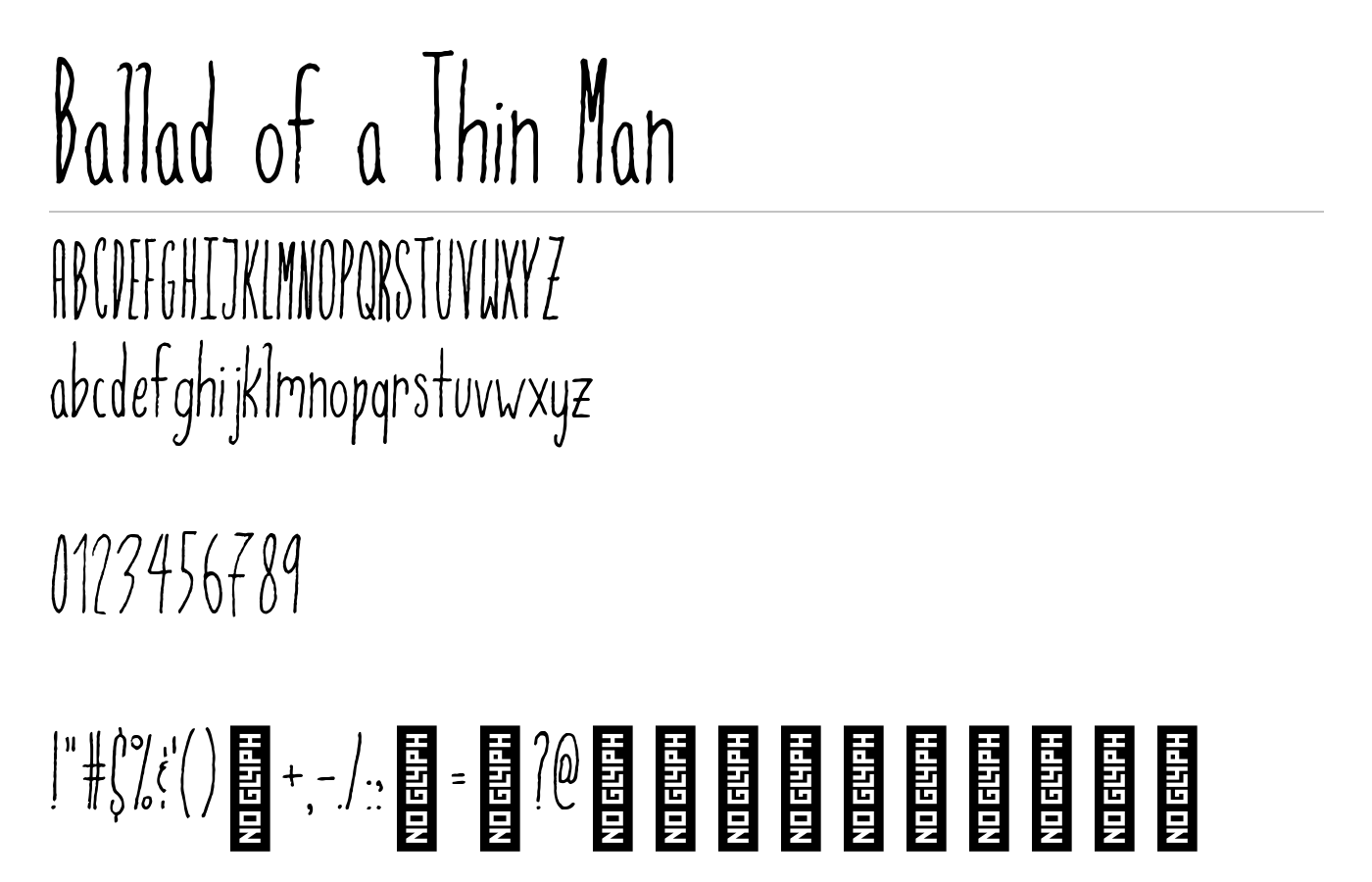 Ballad of a Thin Man Font preview