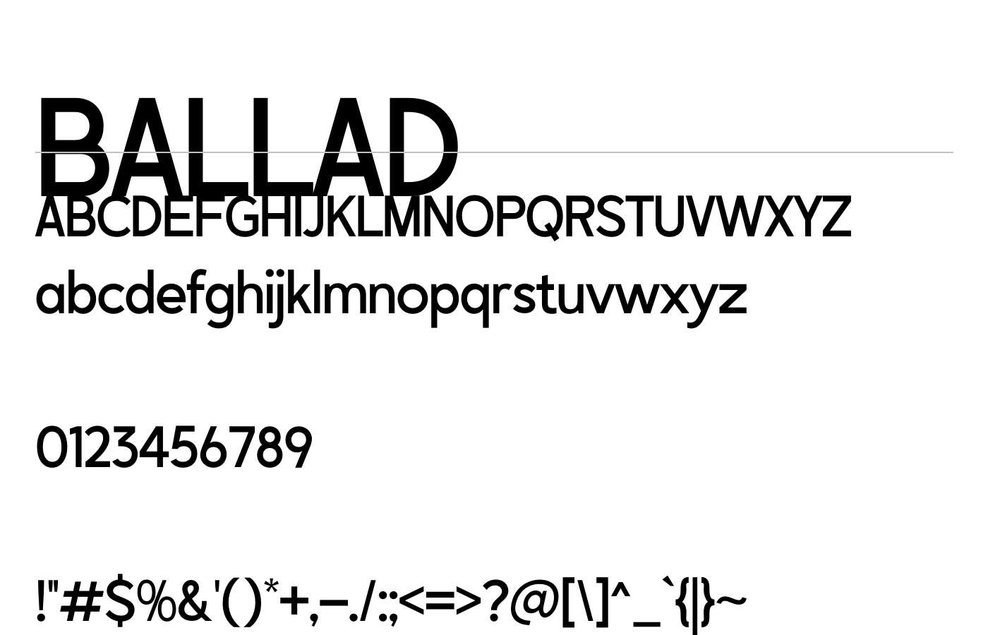 BALLAD Font preview