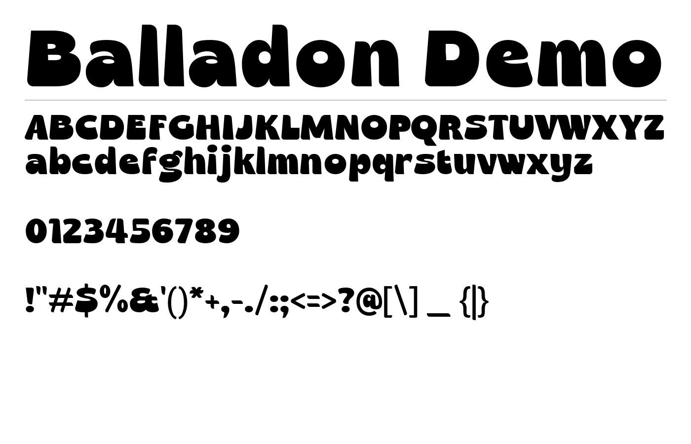 Balladon Demo Font preview