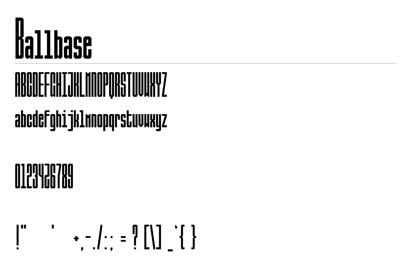Ballbase Font preview