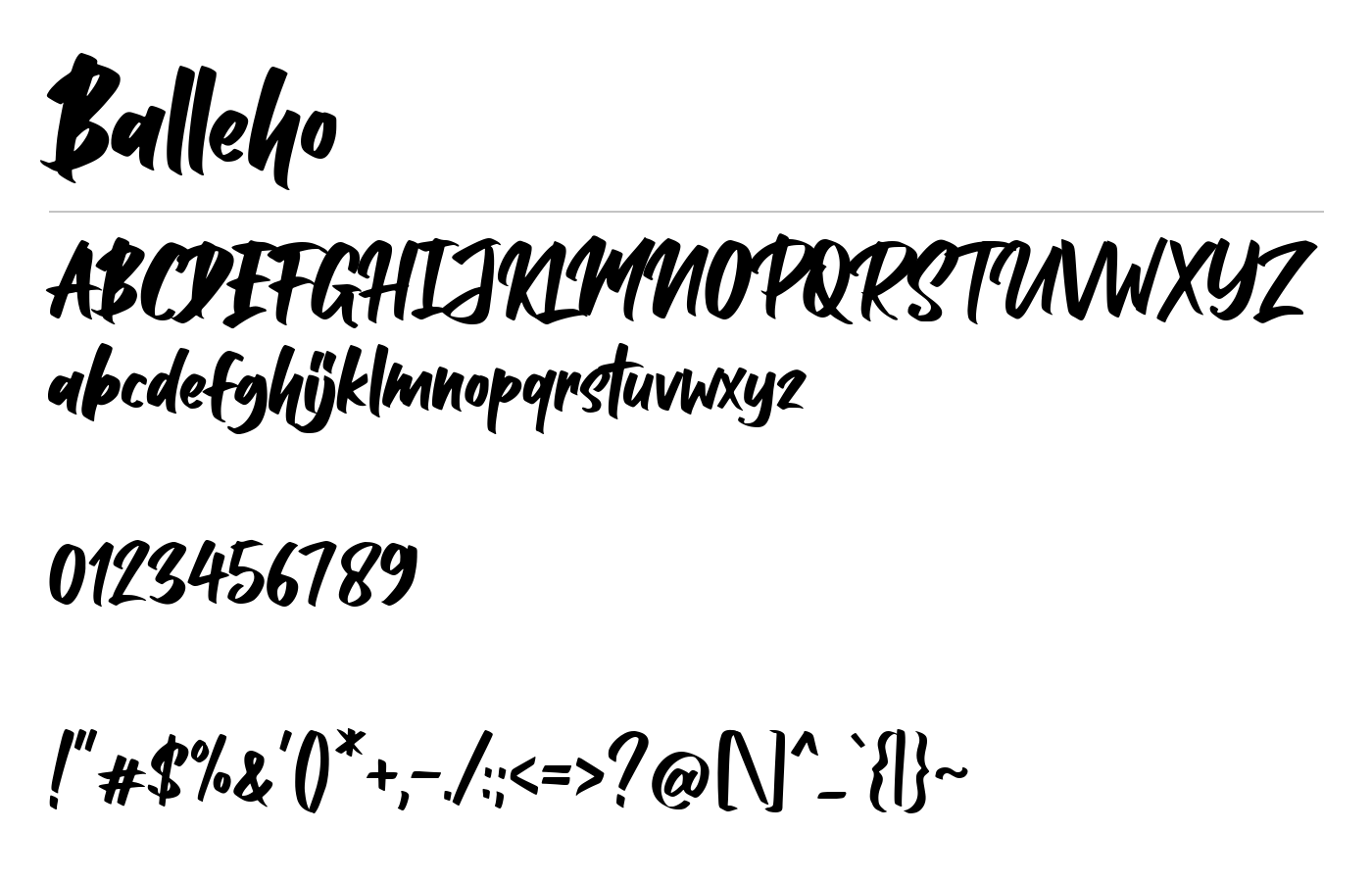 Balleho Font preview