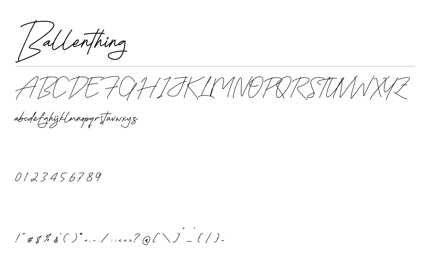 Ballenthing Font preview