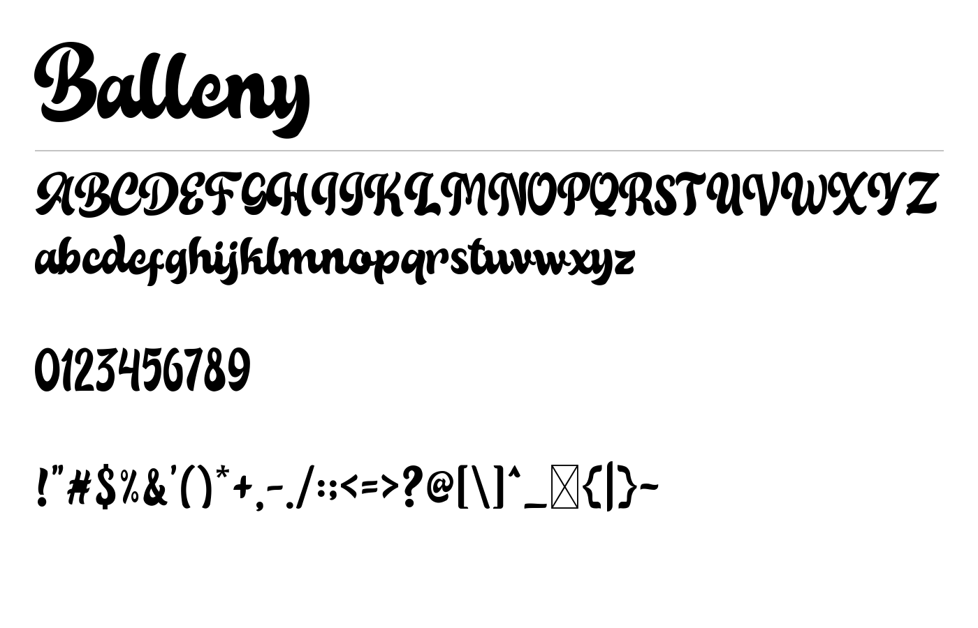 Balleny Font preview