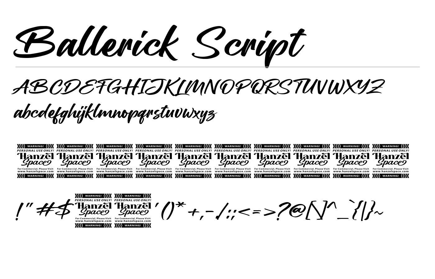 Ballerick Script Font preview