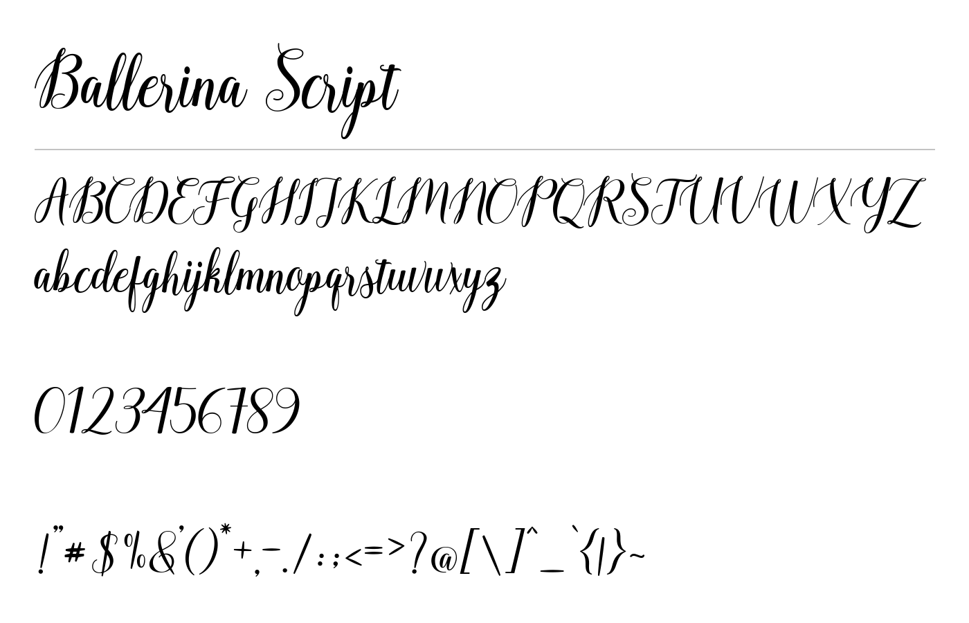 Ballerina Script Font preview