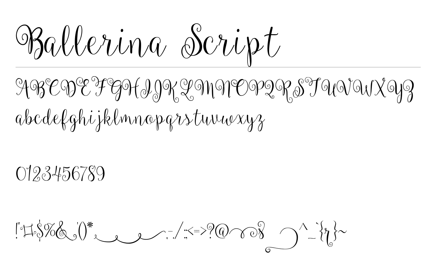 Ballerina Script Font preview