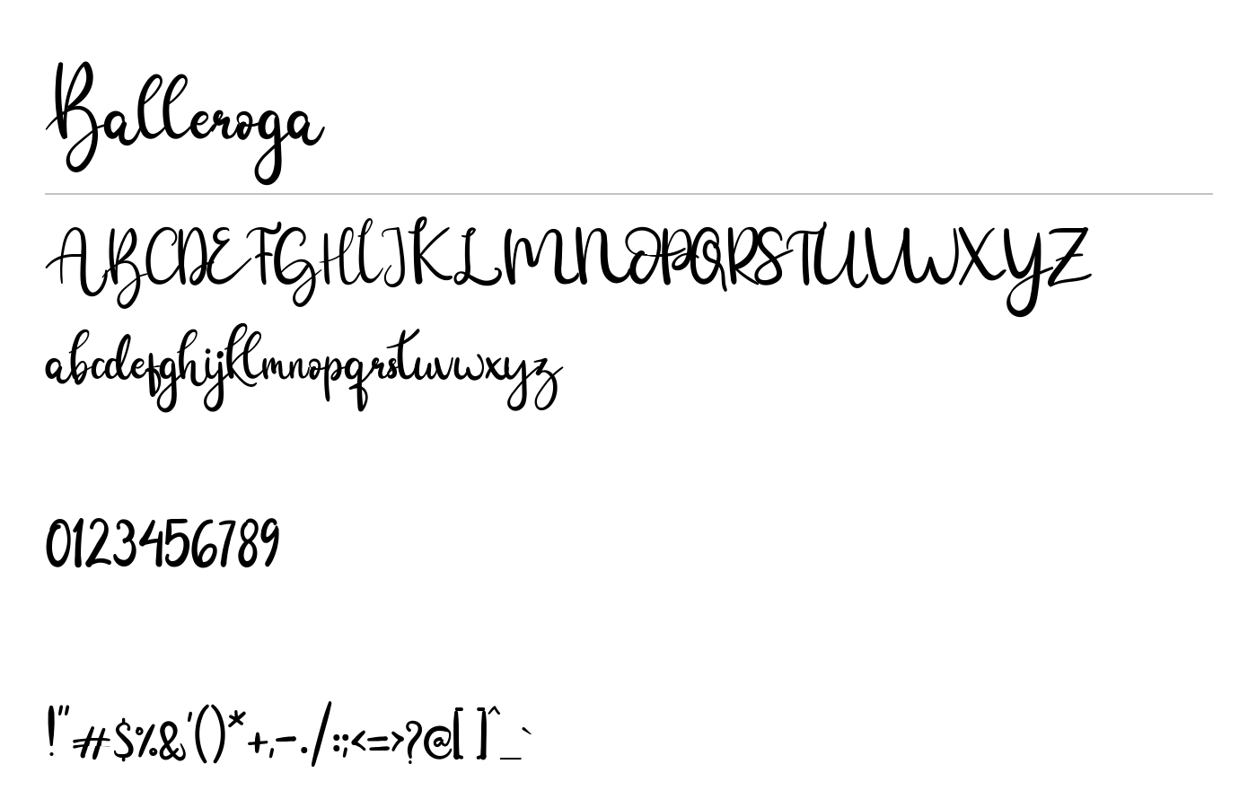 Balleroga Font preview