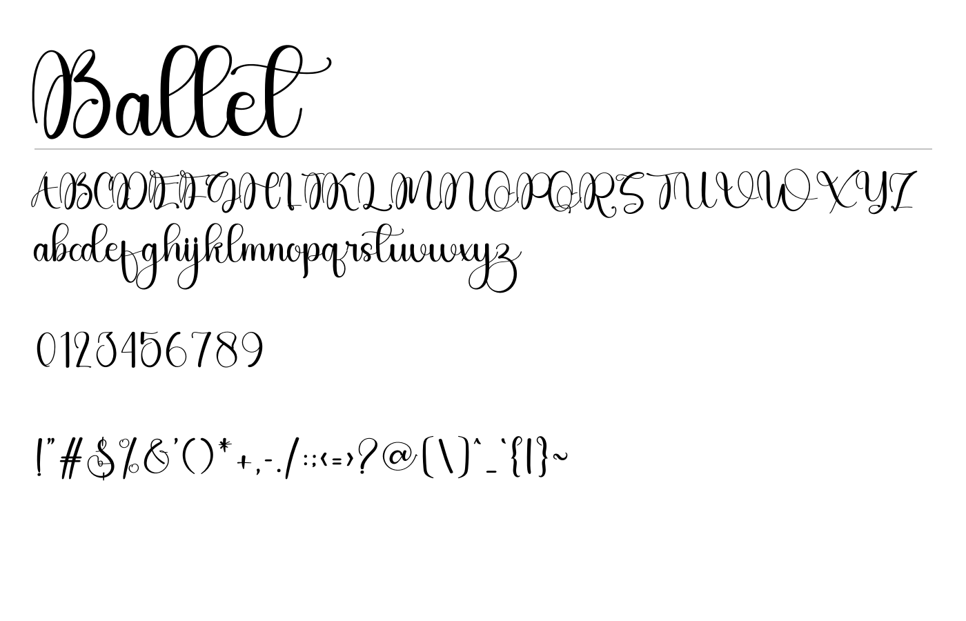 Ballet Font preview