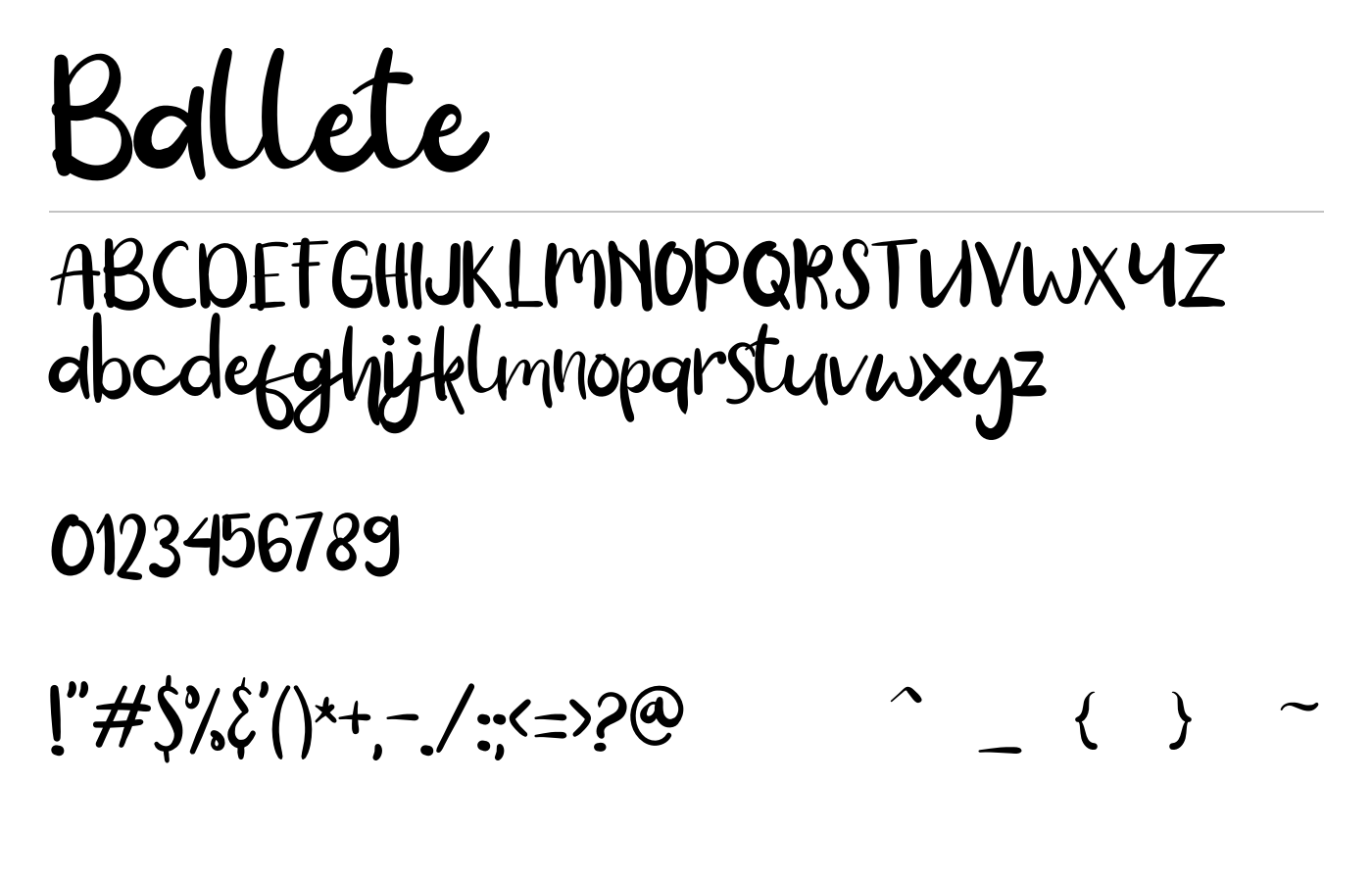 Ballete Font preview