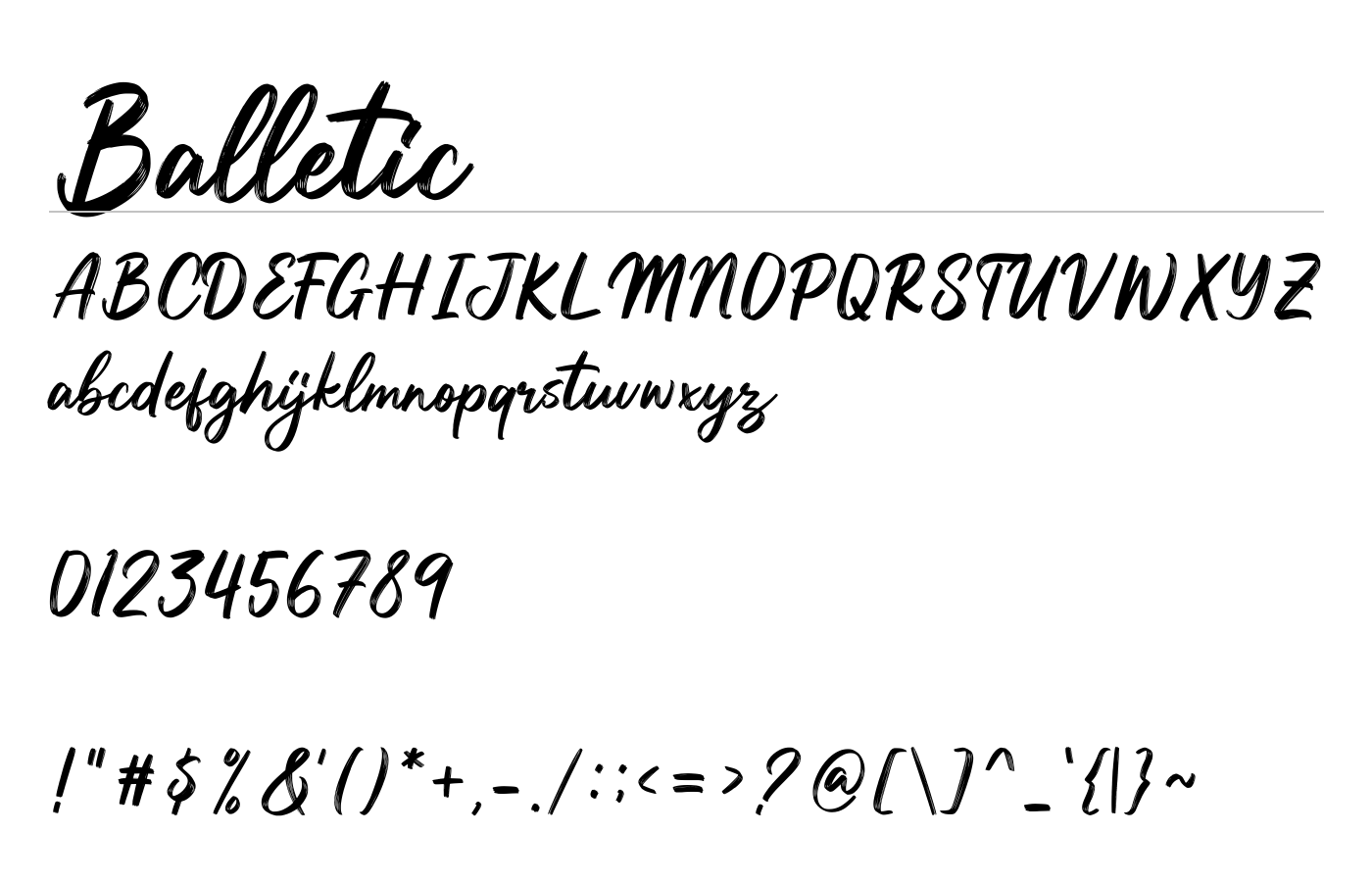 Balletic Font preview