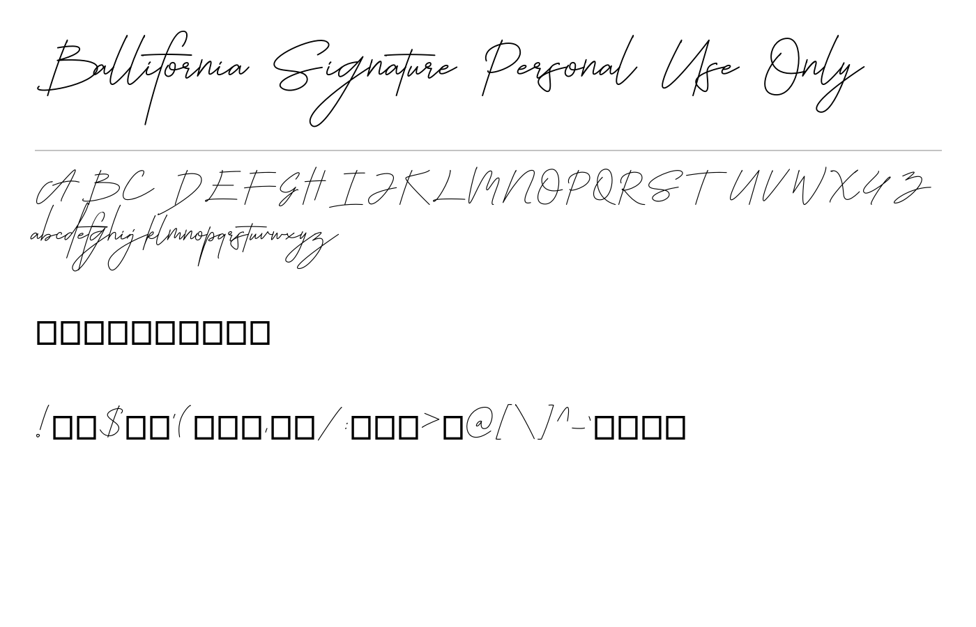 Ballifornia Signature Font preview