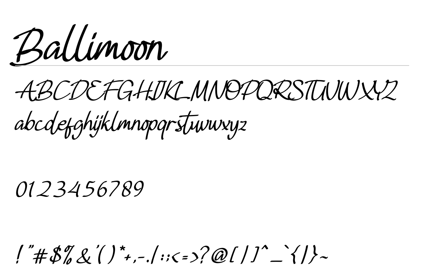 Ballimoon Font preview