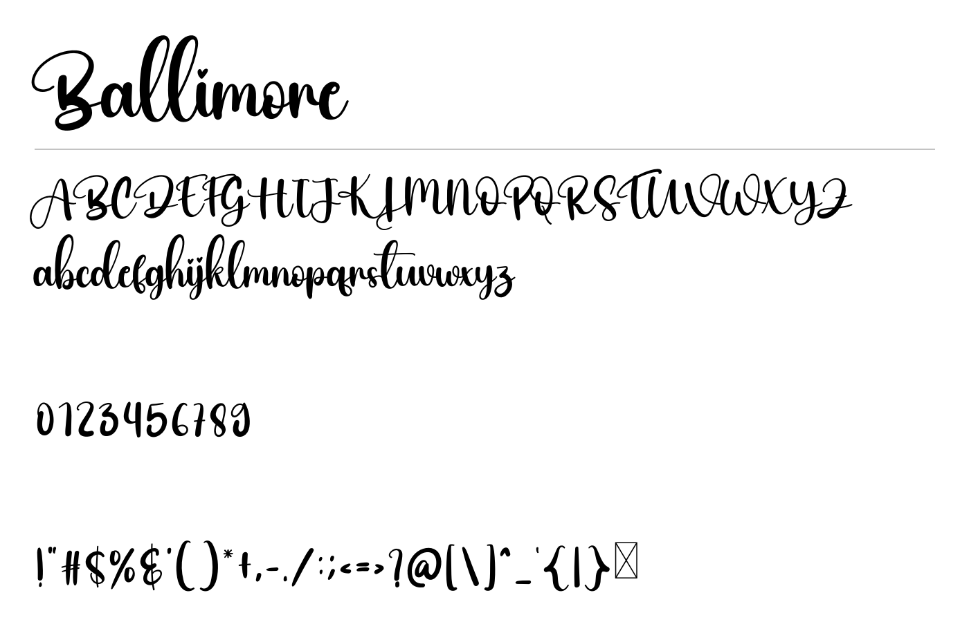 Ballimore Font preview