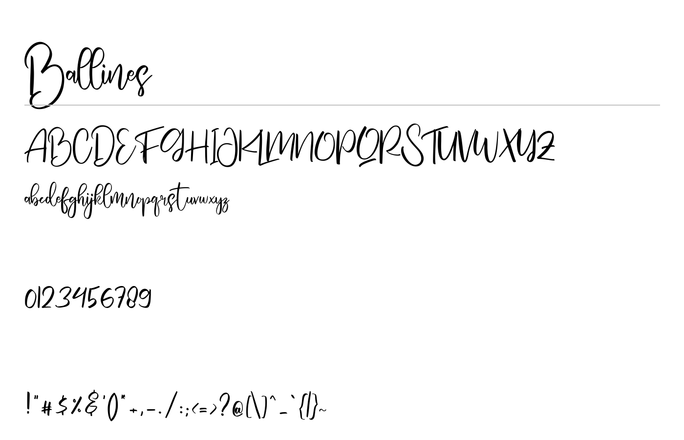 Ballines Font preview