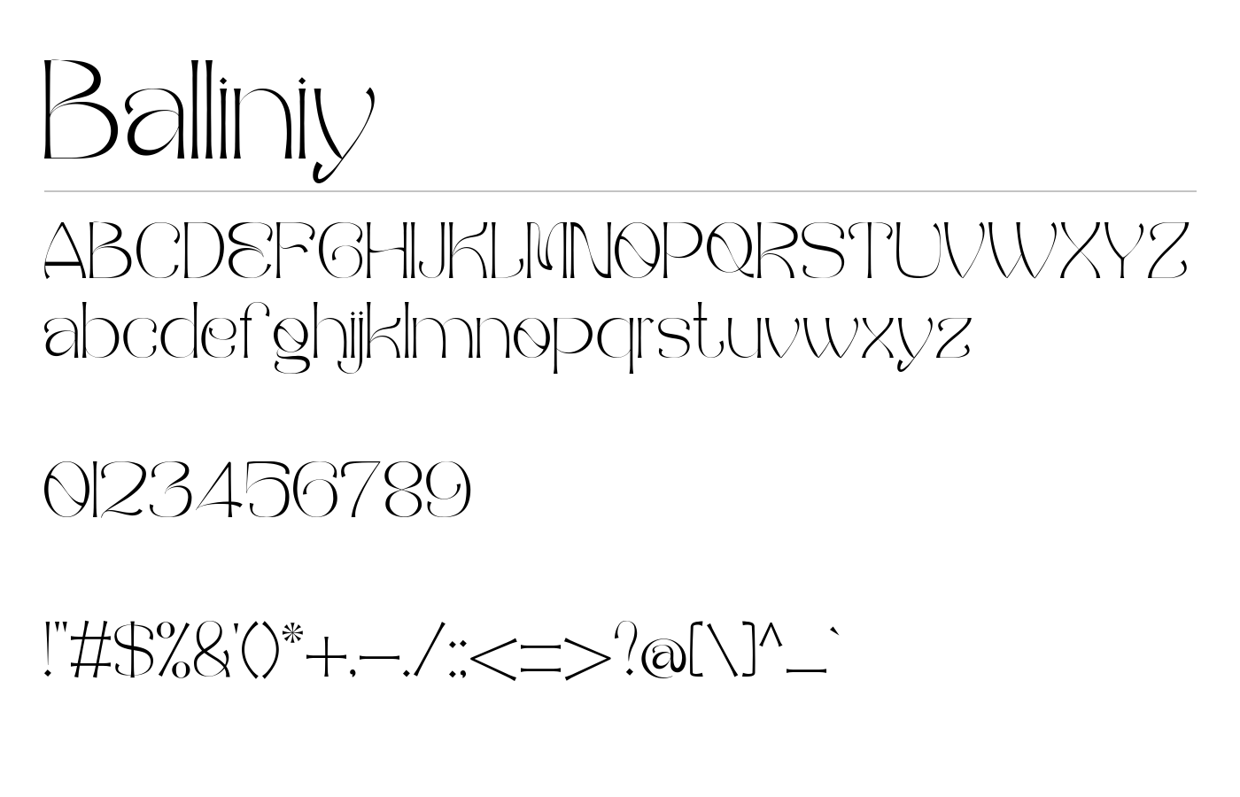 Balliniy Font preview