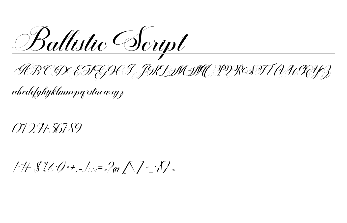Ballistic Script Font preview