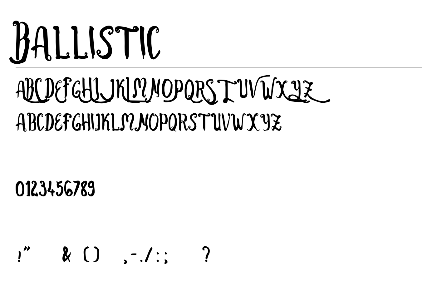 Ballistic Font preview