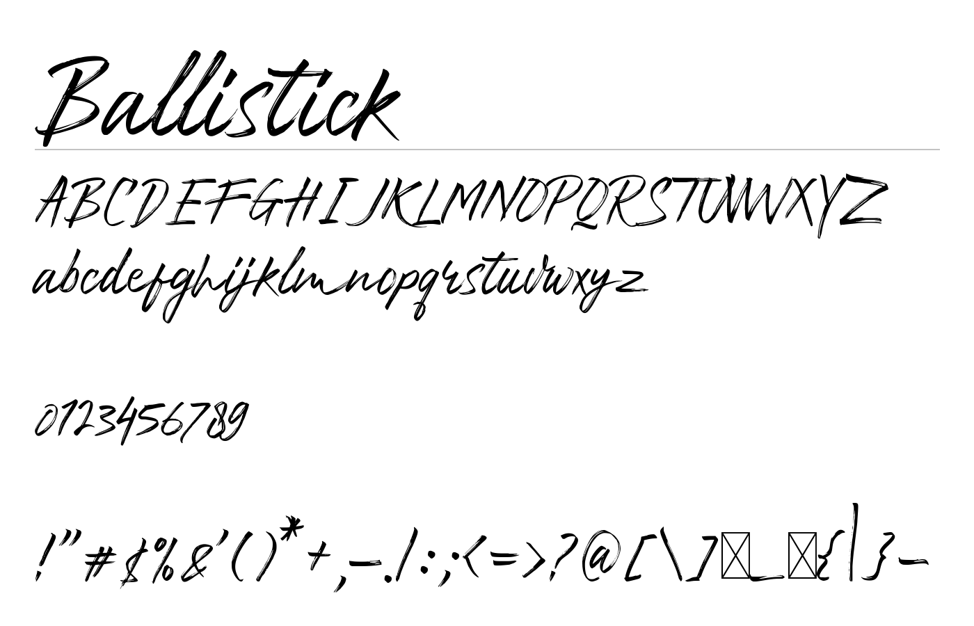 Ballistick Font preview