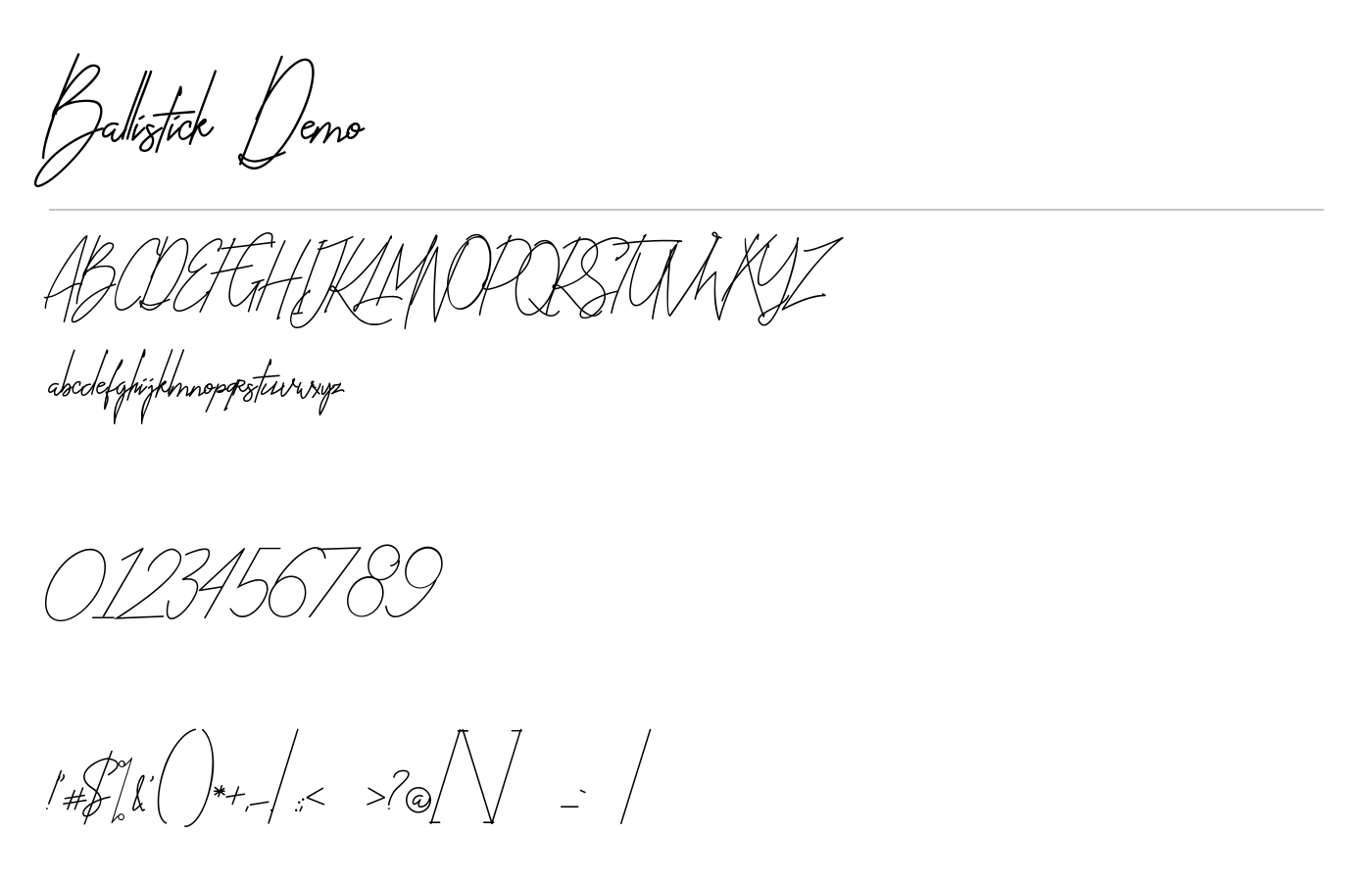 Ballistick Demo Font preview