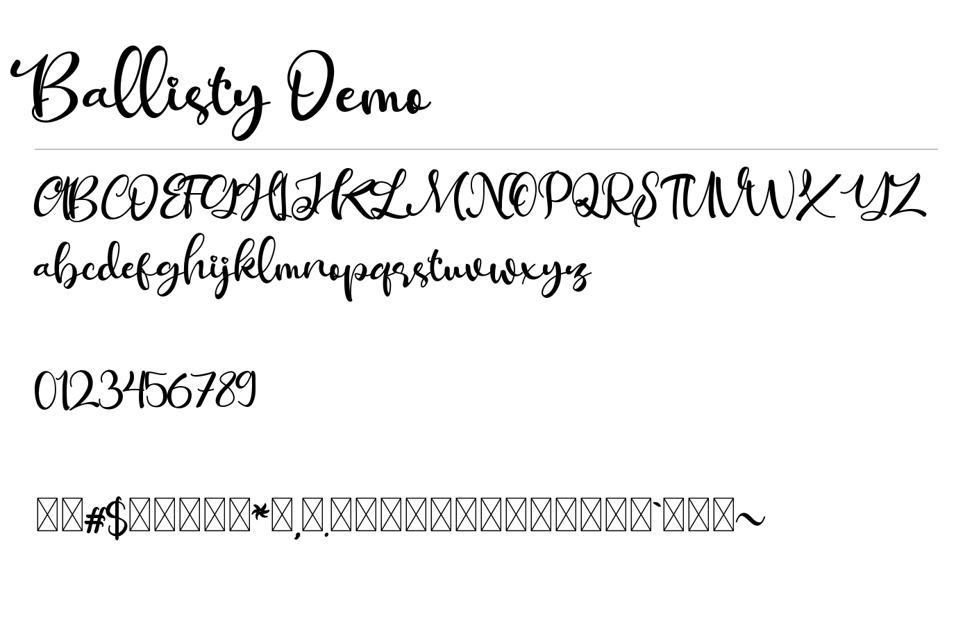 Ballisty Demo Font preview