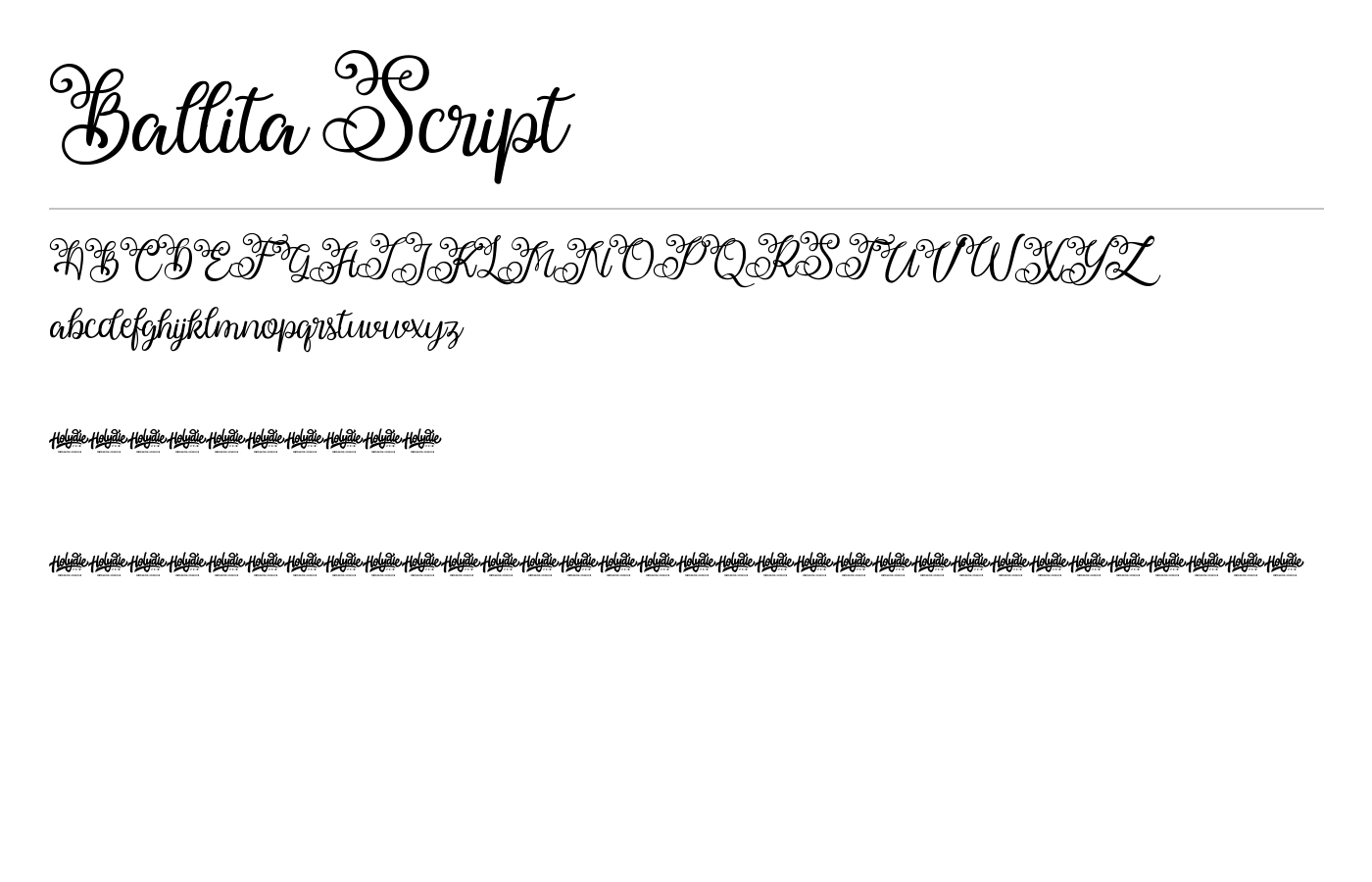 Ballita Script Font preview