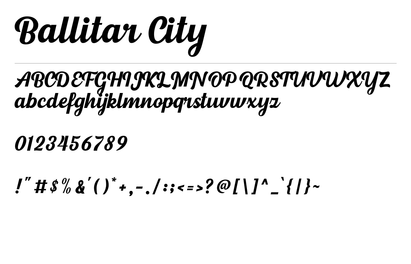 Ballitar City Font preview