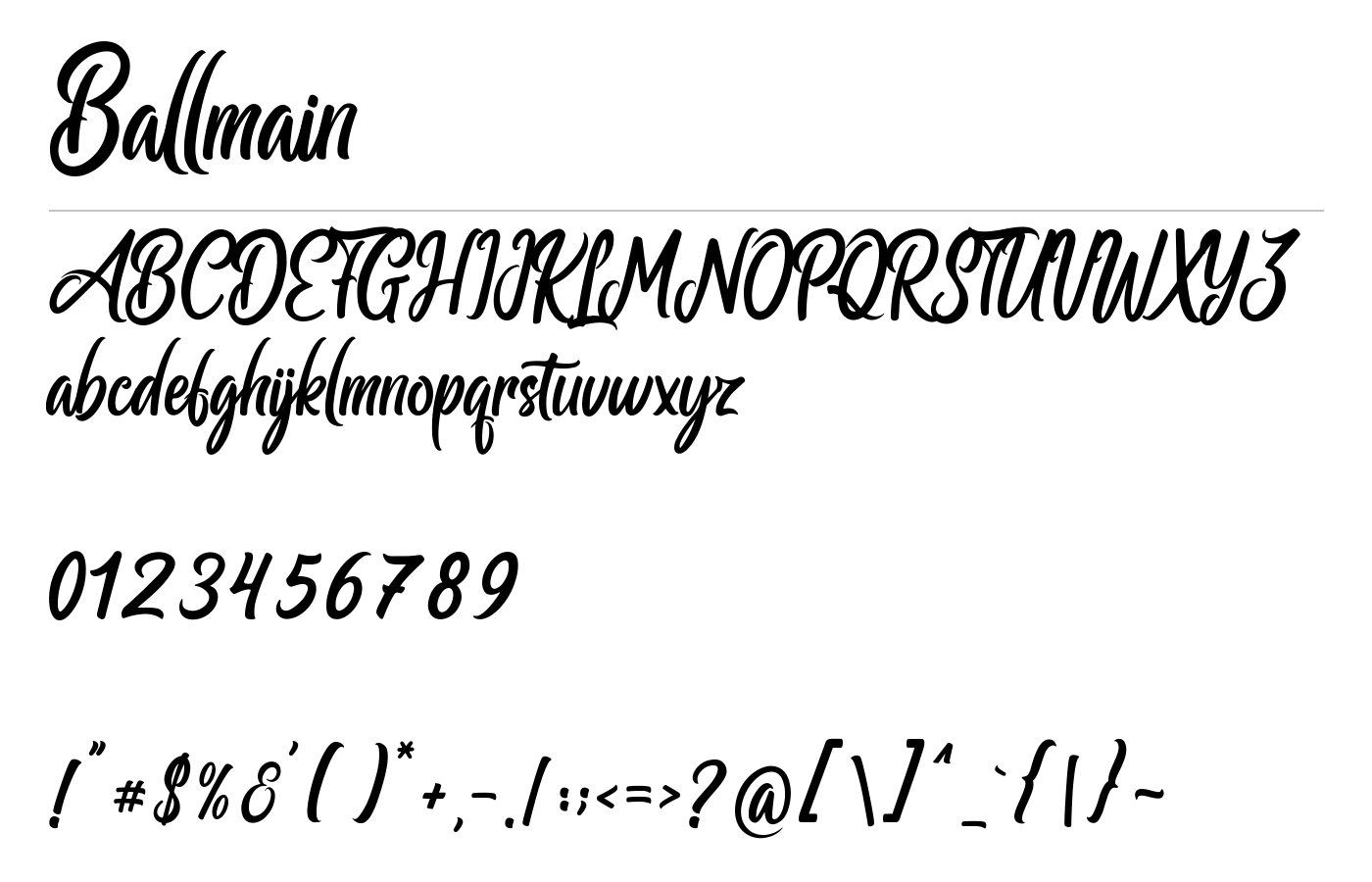 Ballmain Font preview