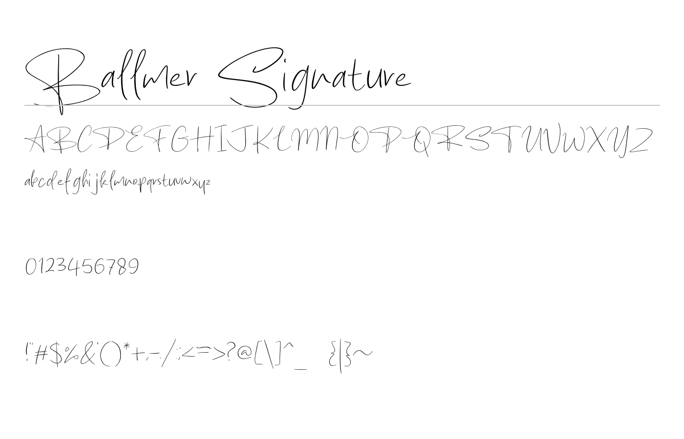 Ballmer Signature Font preview