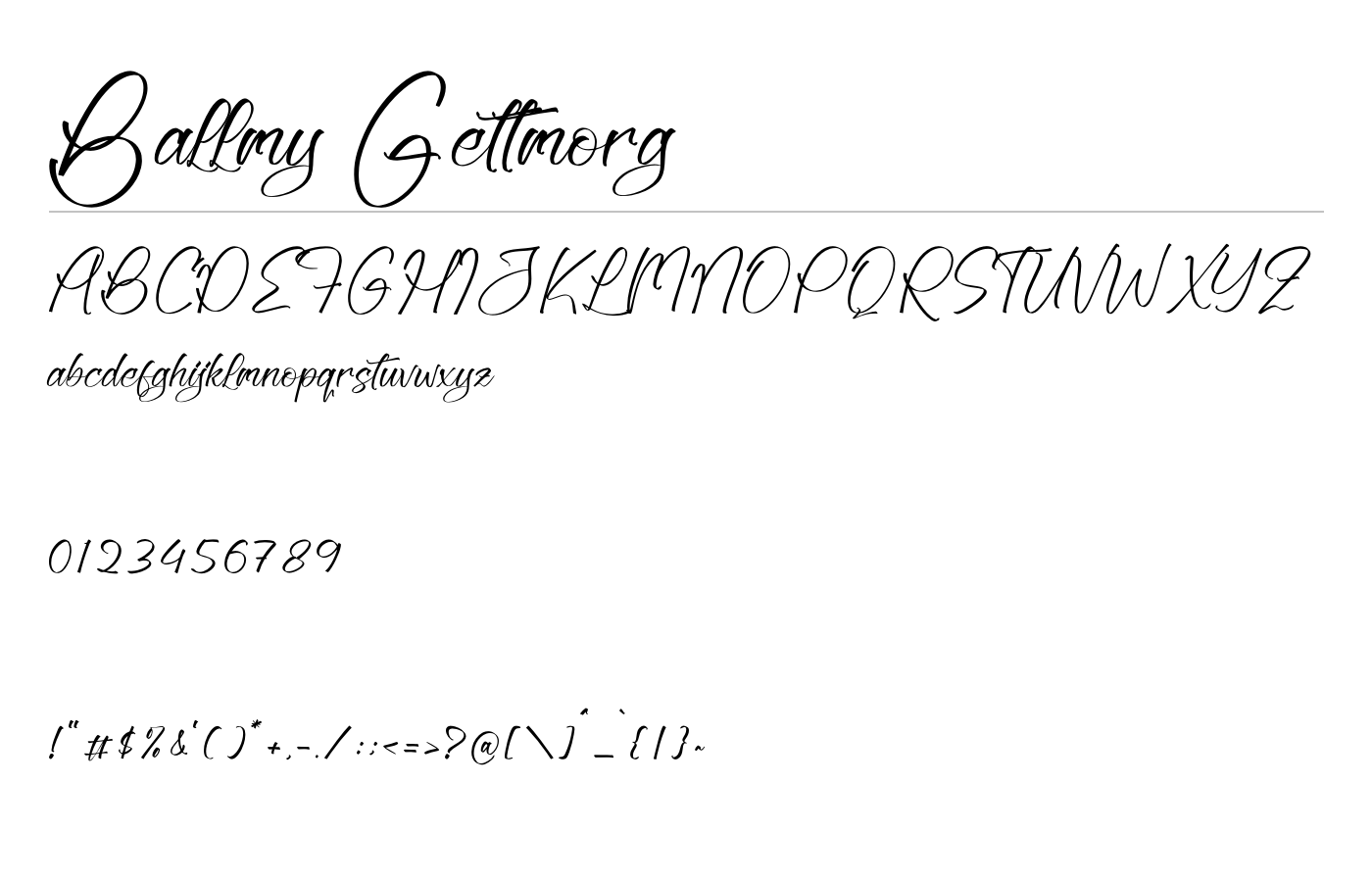 Ballmy Gettmorg Font preview
