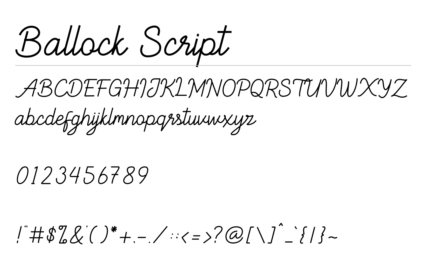 Ballock Script Font preview