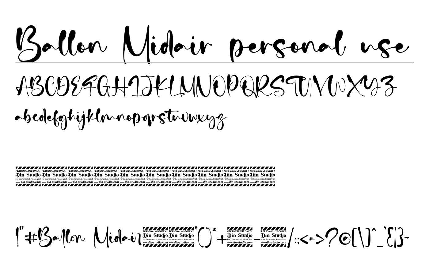 Ballon Midair personal use Font preview