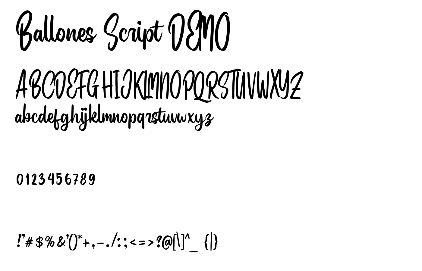 Ballones Script DEMO Font preview
